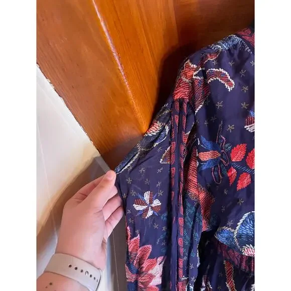 Farm Rio Tropical Shine Navy Blue Maxi Dress sz XL - Picture 8 of 13